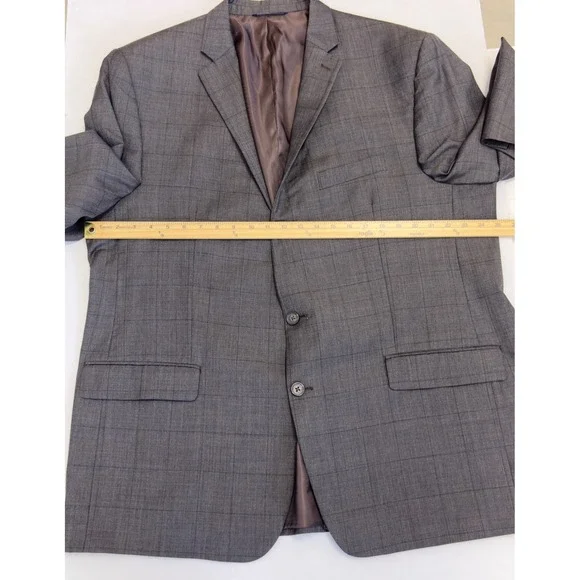 Ralph Lauren Mens Wool Plaid Blazer Sport Coat‎ Gray Brown